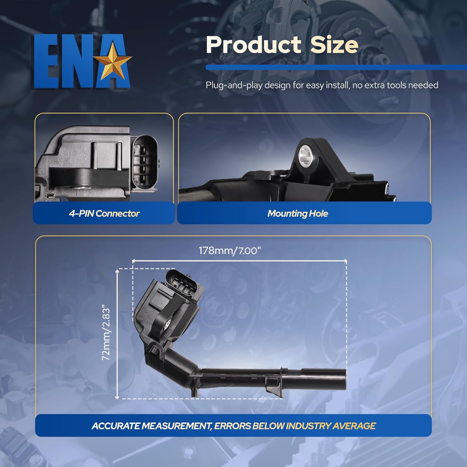 ENA Set of 4 Ignition Coil Pack Compatible with Infiniti Mercedes-Benz C300 C350e CLA250 CLA45 E300 GLA250 GLA45 GLC300 SLC300 SLK300 Sprinter 2500 Q50 Q60 L4 2.0L Replace# 28165252 UF734 UF778