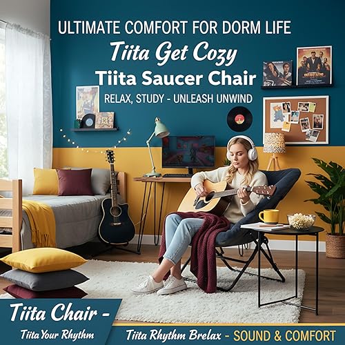 Miniatura 7 de Tiita Cómoda silla plegada, silla plegable de gran tamaño de piel sintética suave, silla perezosa para niños, adolescentes y adultos, silla lunar