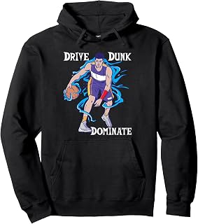 Drive Dunk Dominate Basketball Action Team Spirit Hoops Pullover Hoodie