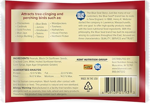 Miniatura 3 de Blue Seal Woodpecker - Barras de golosinas de sebo para aves silvestres, alimento para pájaros carpinteros, cardenales, gorriones y más, 8 onzas