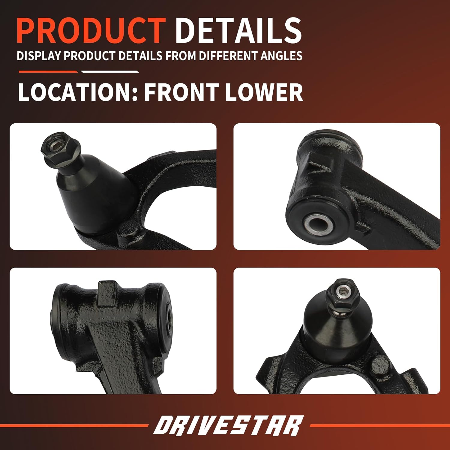 DRIVESTAR 2PCS K620888 K620889, for Cadillac Escalade ESV/EXT, for Chevy Avalanche/Silverado/Suburban 1500/ Tahoe, for GMC Sierra/Yukon XL 1500, Front Left Right Lower Control Arm w/Ball Joint