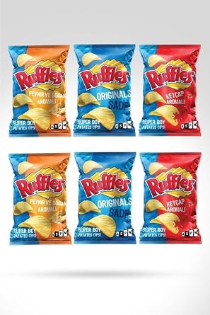 Ruffles Cips Paketi, Originals, Peynir Soğan, Ketçap Aromalı, 6x107 gr