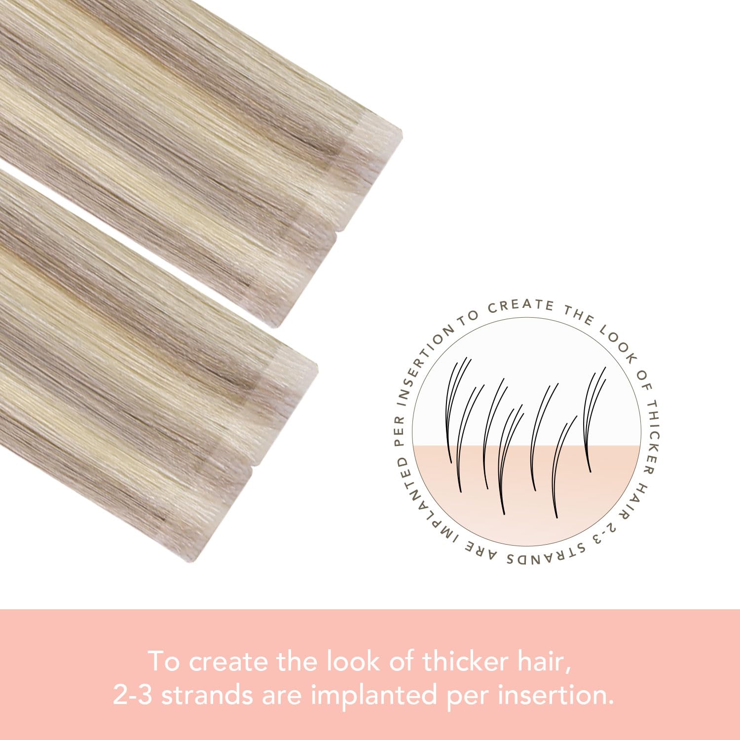 Sindra Invisi Edge Tape in Hair Extensions Human Hair Dirty Blonde Highlighted Bleach Blonde 55g Injected Tape-ins Straight Seamless Invisible Extensions 20 Inch 20pcs