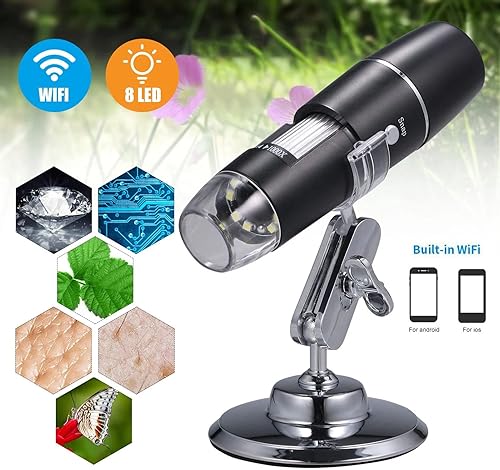 Miniatura 2 de Luqeeg Microscopio digital, aumento 0X -1000x HD portátil de mano USB microscopio cámara con soporte ajustable compatible con todos los teléfonos