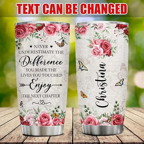 Miniatura 2 de Los mejores regalos para la jubilación, vaso personalizado de jubilación, nunca subestimes los vasos Diffefence, acero inoxidable, doble pared,