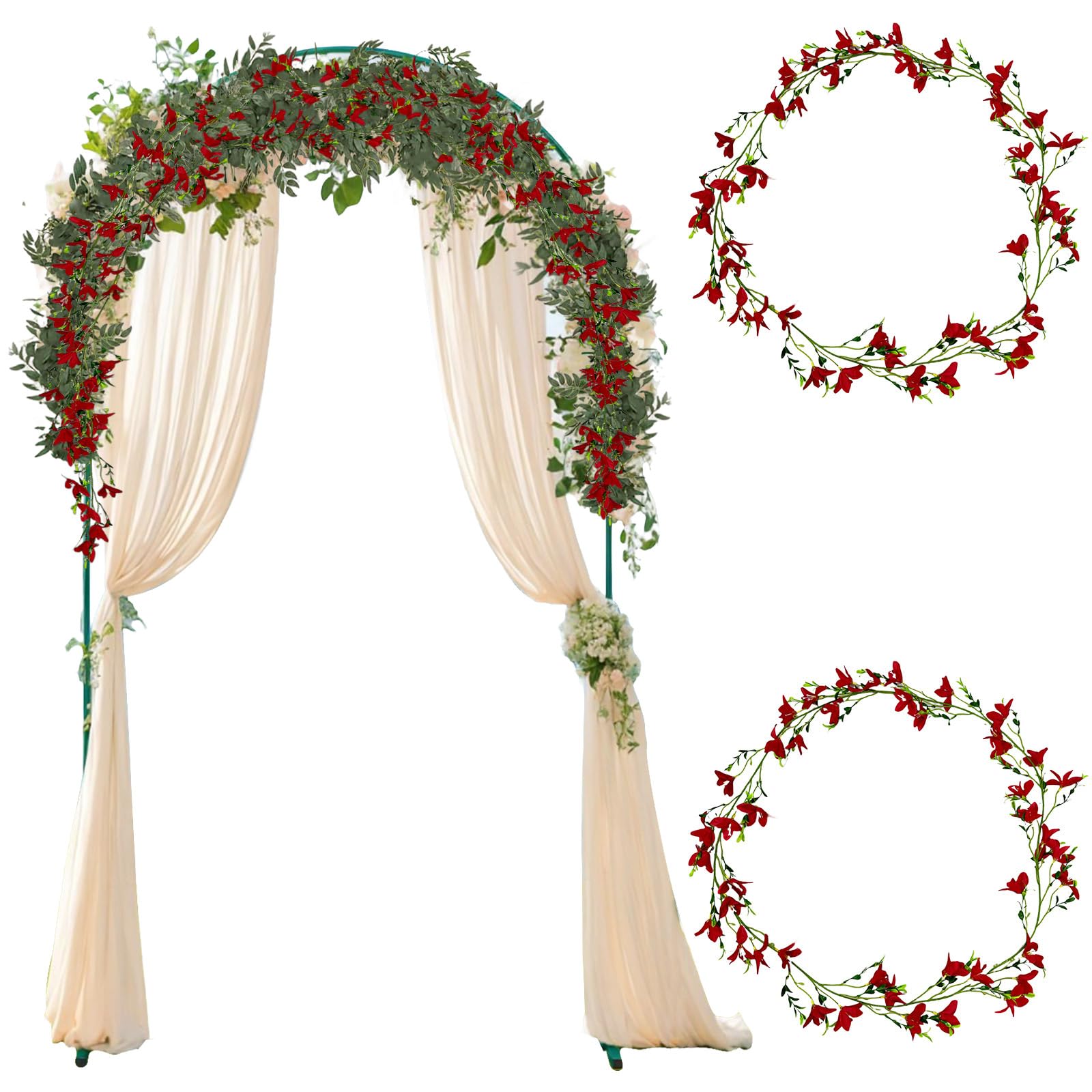 Fake Flowers for Decoration Artificial Plant - Faux Lily Vine 24Pcs Garland Arts for Home Garden Party 6003