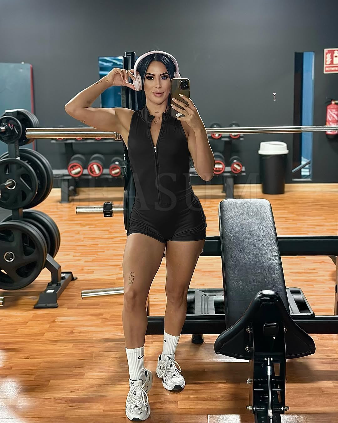 Workout Jumpsuit Zip Up Rompers Open Back Bottom Shorts Bodysuit Bodycon Sexy One Piece Sleeveless V Back Scrunch Yoga Gym - Image 3