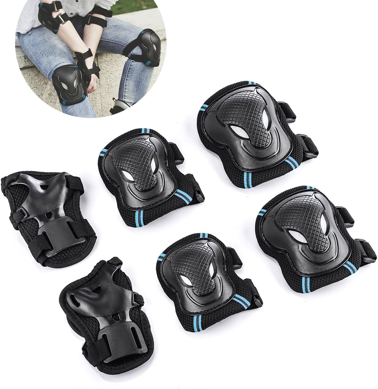 Kinder Schutzset 3-in-1 - Knieschoner, Ellenbogenschoner & Handgelenkschoner