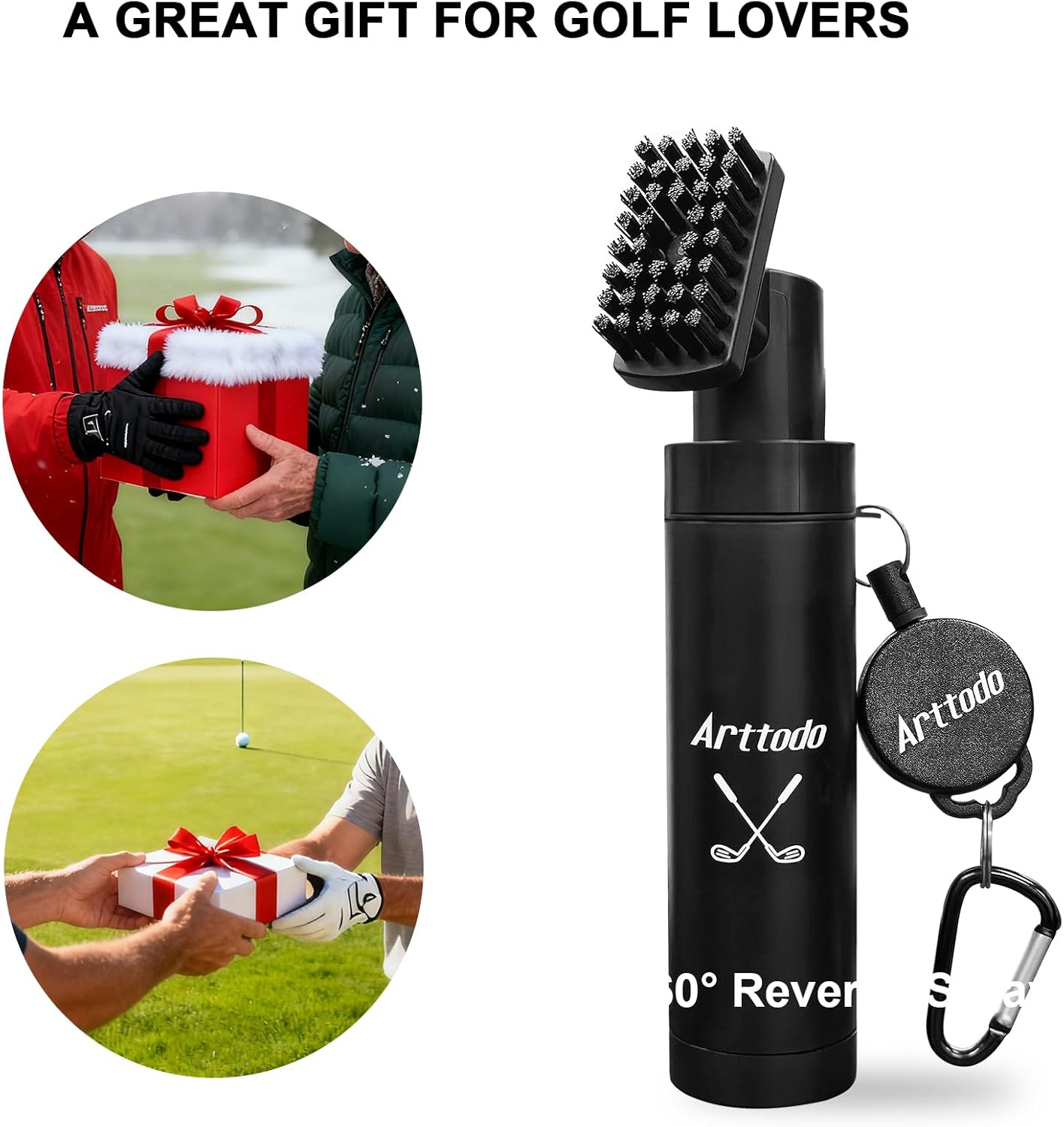 Golf Club Brush Cleaner with Clip, Easy Cleaning with Nylon Bristle, Holds 5 Ounces, Durable and Portable Golf Accessories Keeping Your Golf Clubs Clean - Image 6