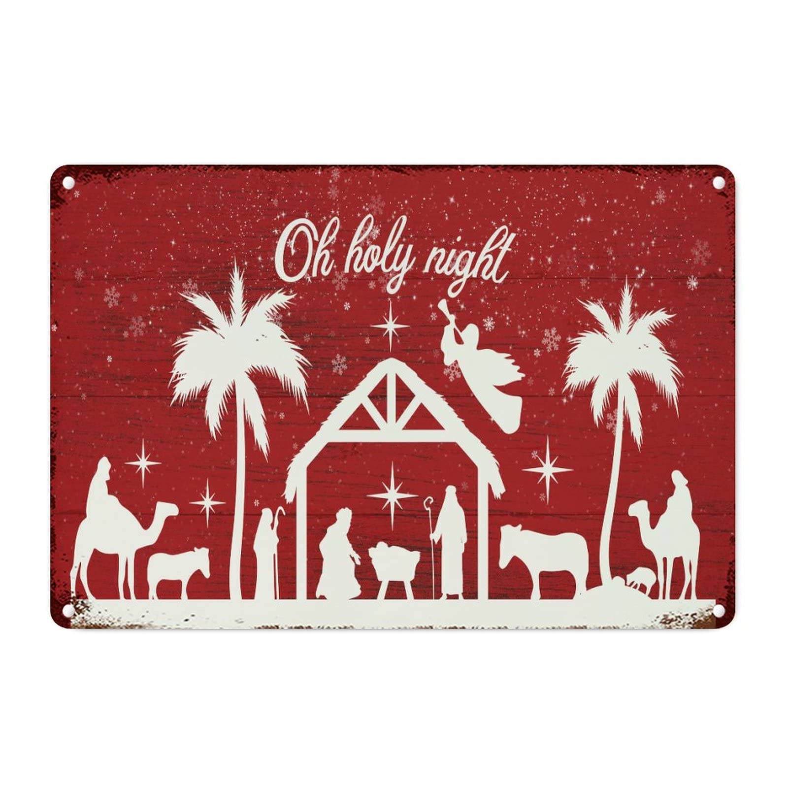 Plaque en métal crèche de Noël célébrant les fondations de la famille