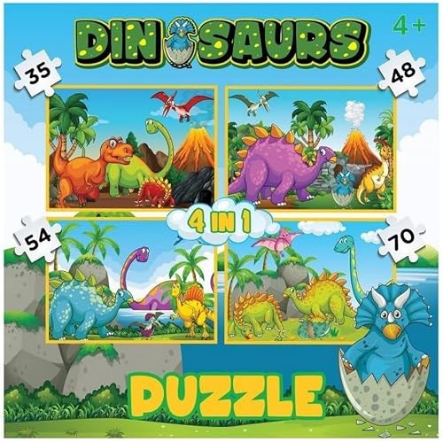Grafix Dinosaur 4 in 1 Puzzle Set