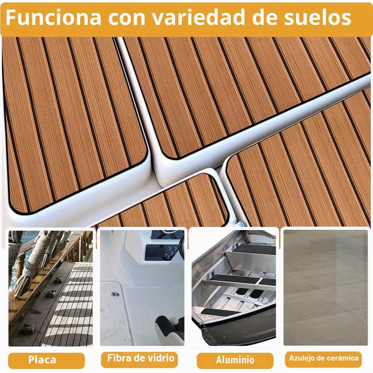 Imitación de Teca Sintetica Barco Espuma EVA Suelo para Barcos 240x112/90/55/41cm Autoadhesiva Estera Antideslizante Alfombras Marino Motora RV Yate Kayak de Pesca Hoja de Cubierta Piscina