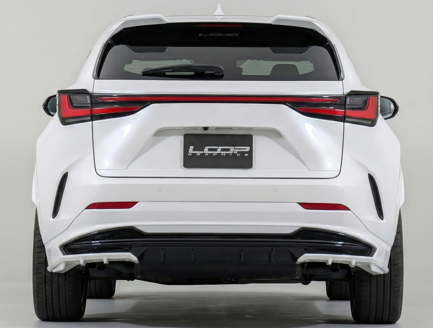 【Alex Performance】 Rear Under Diffuser for Lexus– Compatible NX F Sport (20 Series / 2nd Gen) with TRD Rear Diffuser Only – Unpainted – Loop Graphics