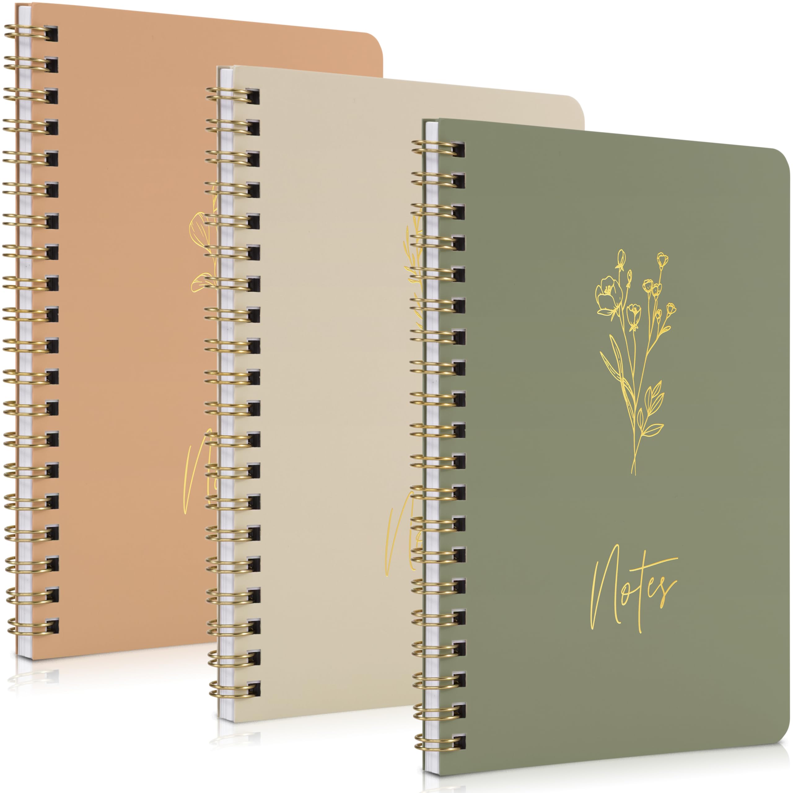 ZICOTO Aesthetic Spiral Notebook Set of 3 For Women - Cute College Ruled 7x5 Journal/Notebook with Lined Pages - Perfect Supplies to Stay Organized at Work or School