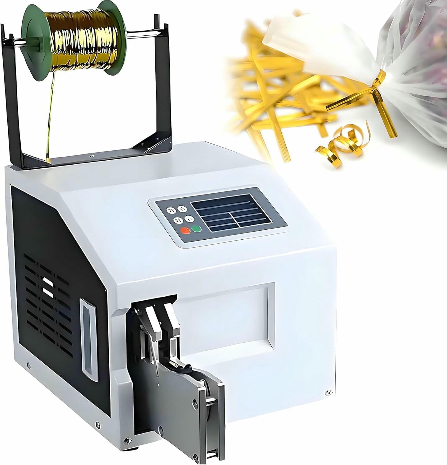 Macchina Automatica per Legature a Torsione, Macchina per Legature Alimentari per supermercati, Attrezzatura per Legatura di Cavi con Schermo Digitale (Linea Piatta)