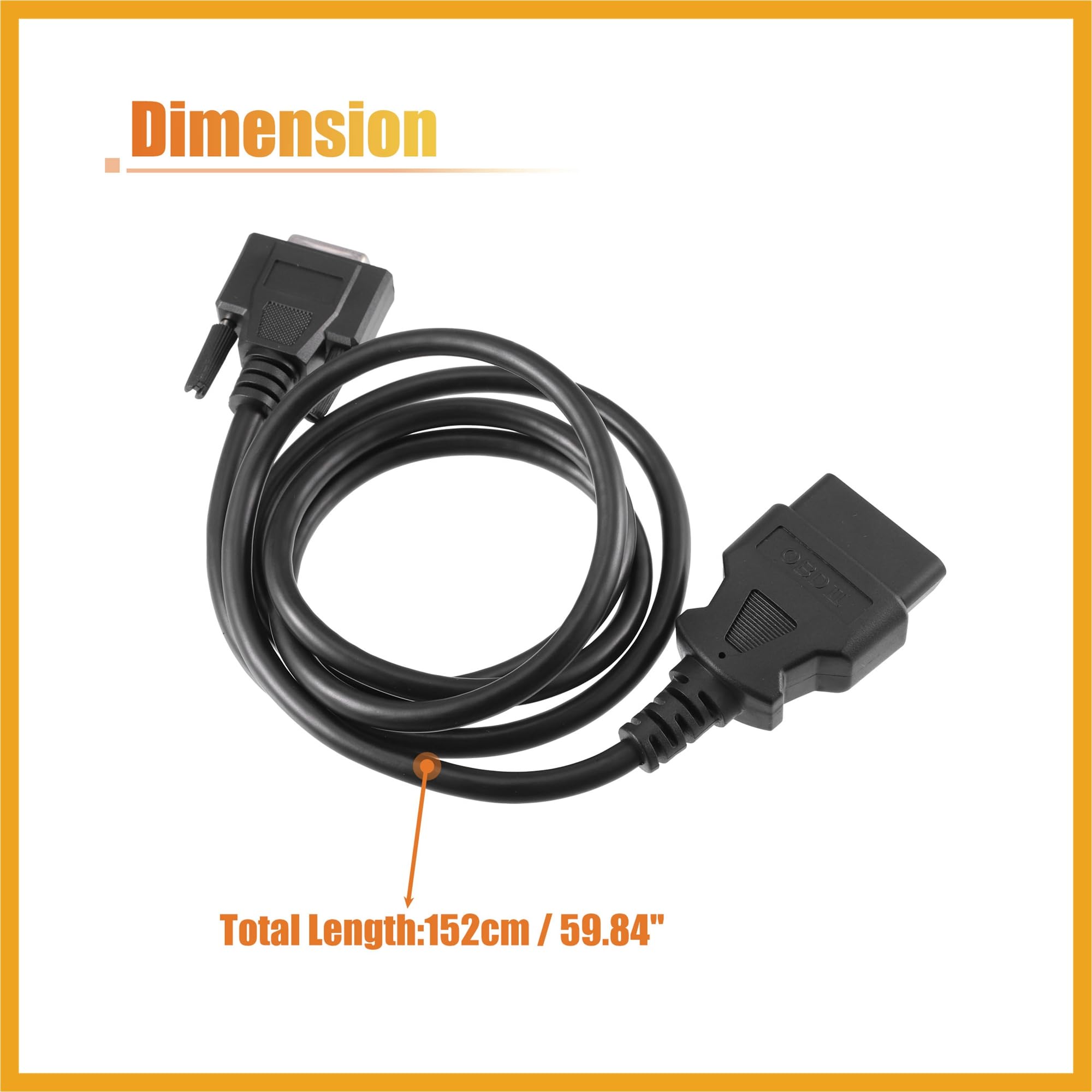 Luckmart Câble De Données De Test Principal De 1,5 M Pour Scanners Launch Creader CRP129 X431 CRP123 VII VIII 8021 CR8021 OBD2 OBD-II Connecteur Outil De Balayage