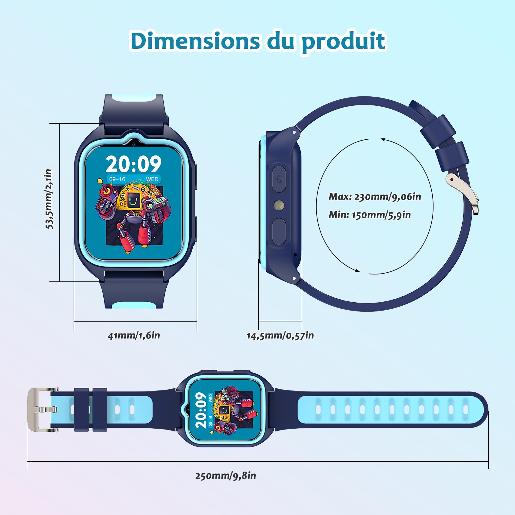 Blackview Montre Connectée Enfant - Montre Enfant Intelligente sans Téléphone Nécessaire, Écran Tactile avec Caméra, 30 Jeux Éducatifs, 13 Trackers d'Habitudes, Lampe Poche pour Garçons 4-12 Ans