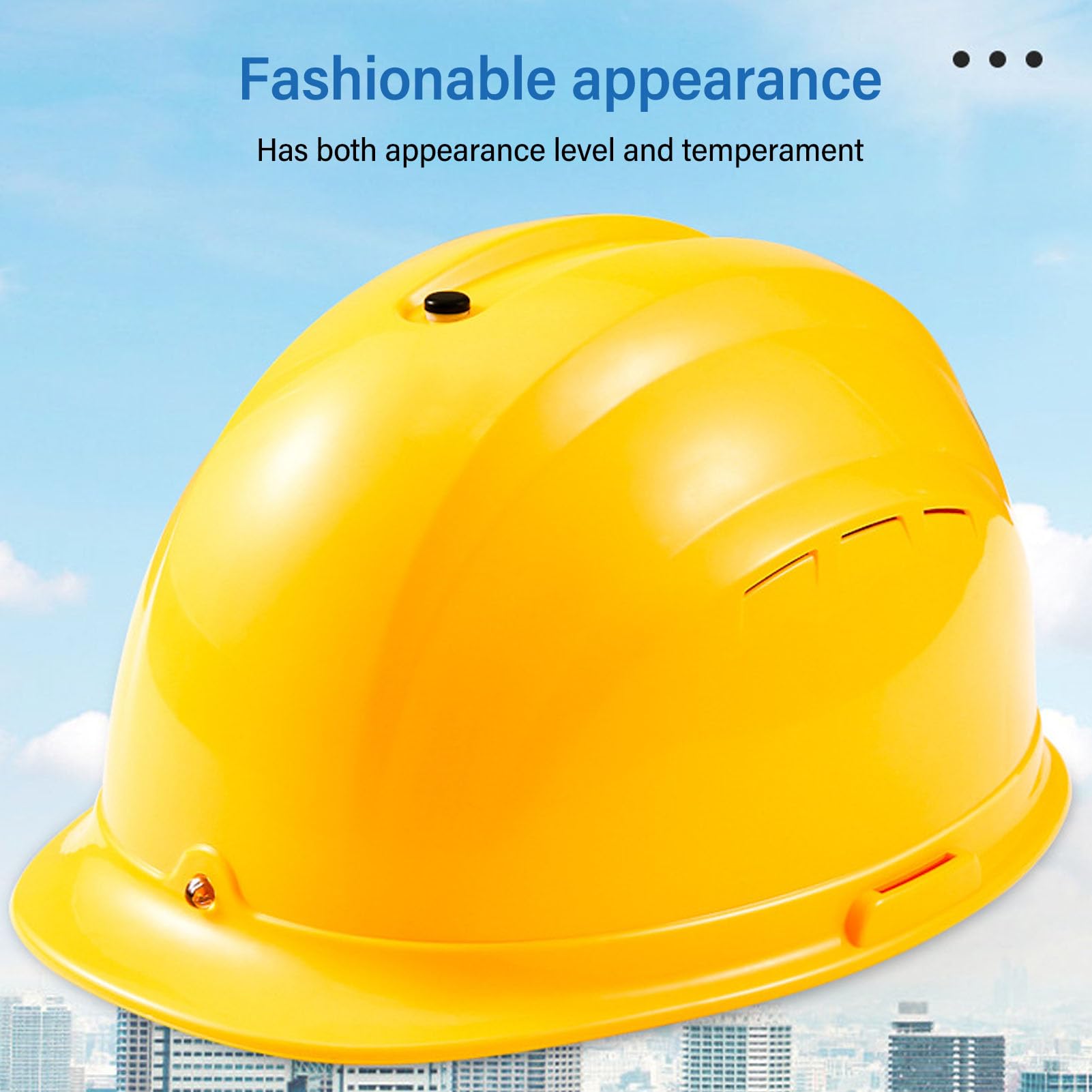 YWBL-WH Casco con Ventilador de Refrigeración con Control de Pantalla Digital, Casco de Seguridad Industrial con Turboventilador Grande y Diseño a Prueba de Lluvia para Trabajadores de la
