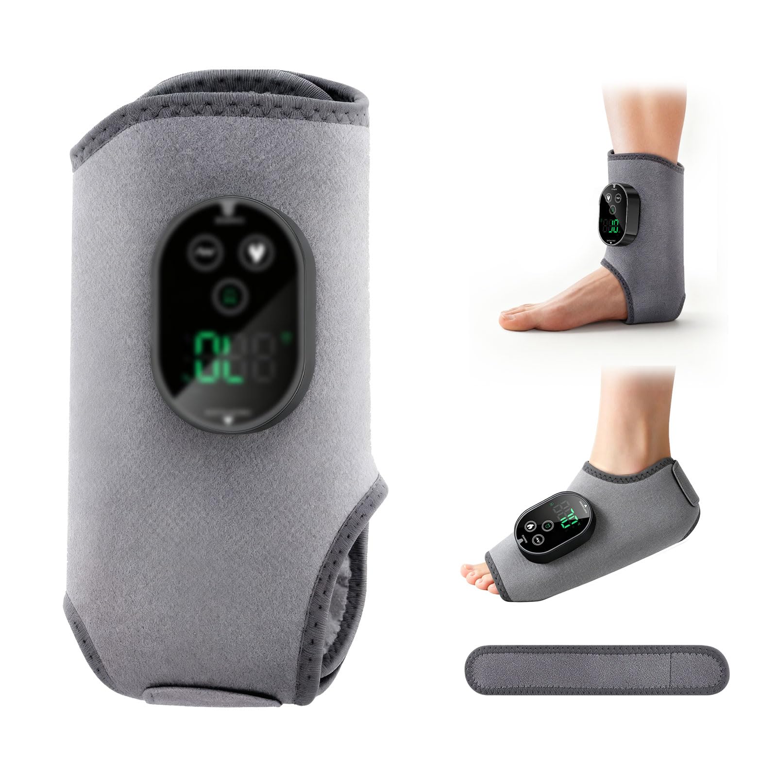 Version Masseur de pieds 3 en 1 avec batterie super longue durée de vie, port de charge USB noir, 3 modes de vibration, contrôle de la température à 6 vitesses, circulation et soulagement de