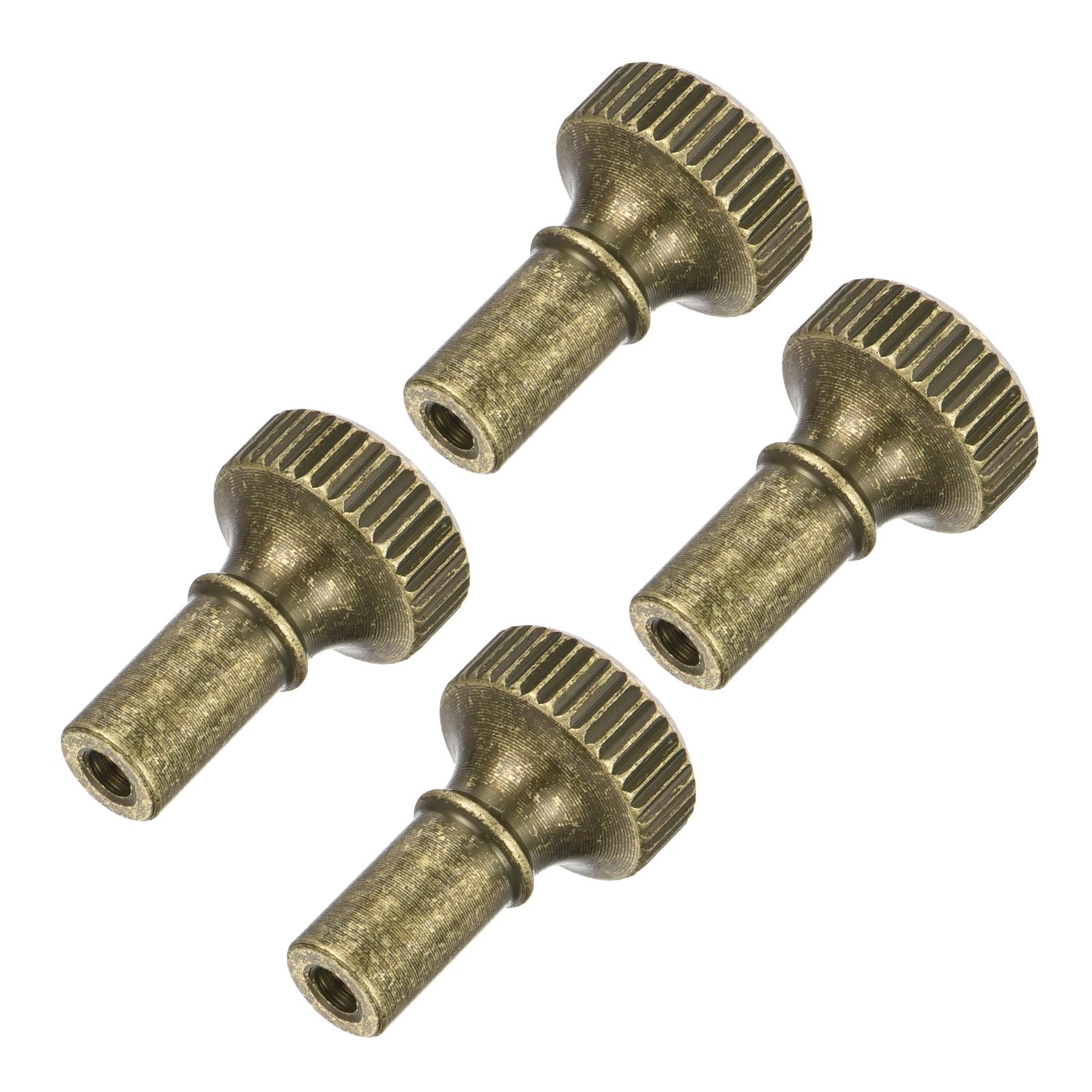 sourcing map 4Pcs Lamp Turn Knob On/Off Lamp Switch Replacement Brass Light Switch Knob Lamp Knob Lamp Switch Extension 19mm Length for Lamp Socket, Bronze