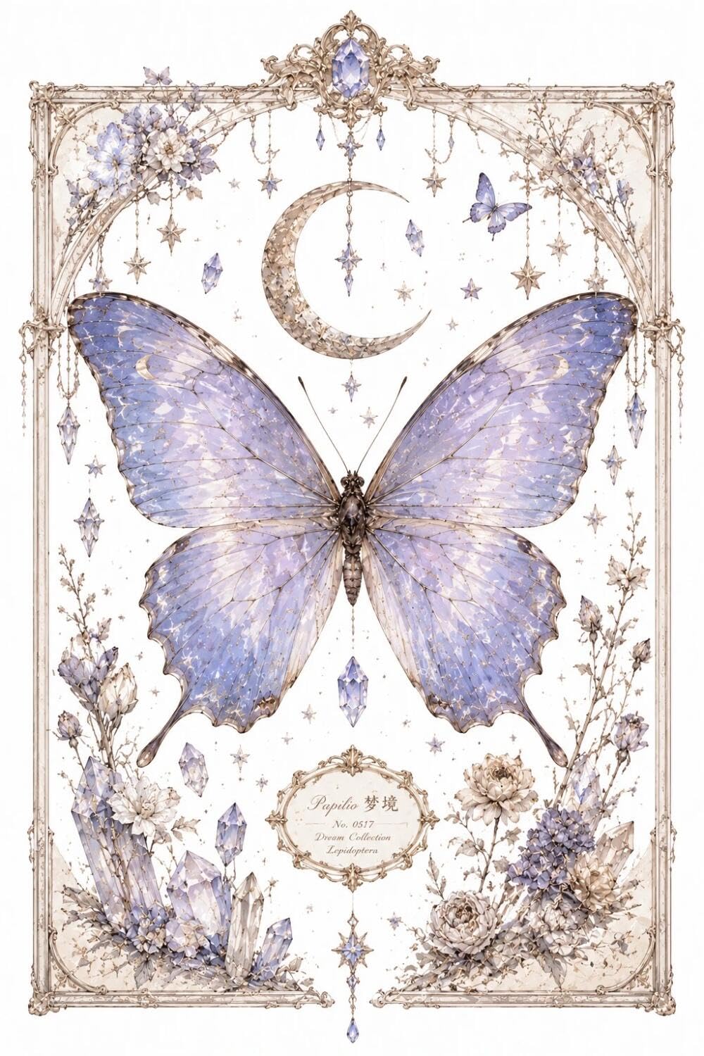 Rqwybcaxn Stamped Beaded Cross Stitch Kits Fantasy Butterfly 40x50cm