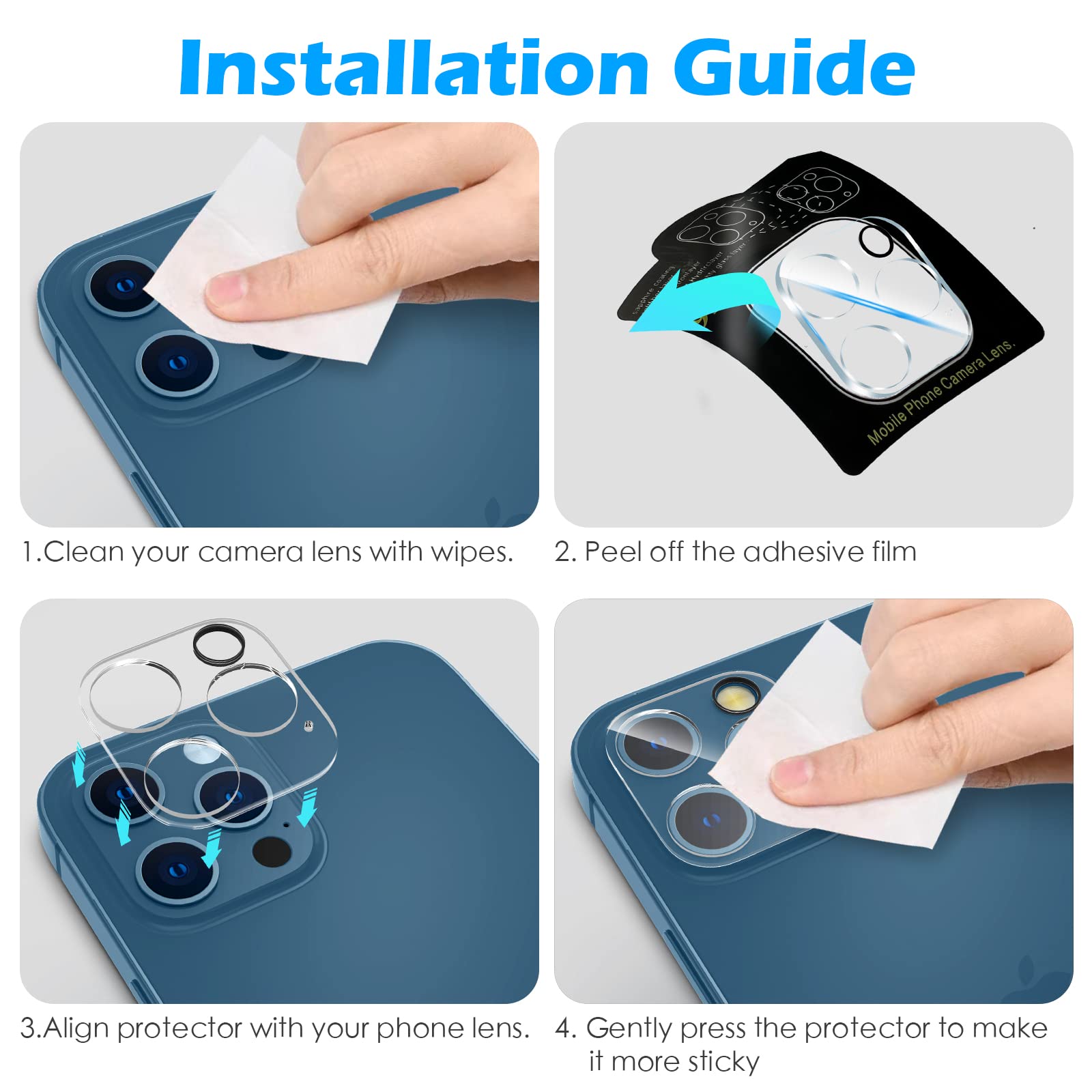 WSKEN Camera Lens Protector For Apple IPhone 12 Pro Max Premium HD Tempered Glass Metal Ring - View #9