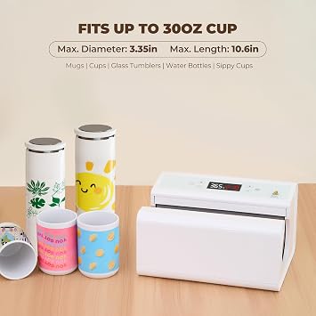 CURECURE Auto Tumbler Heat Press Machine, Fast and Evenly Heat-up, Adjust Temperature and Time, Auto Shut-Off, Mug Heat Press Use for 11-30oz Sublimation Tumblers, Mugs, Water Bottle, Glasses