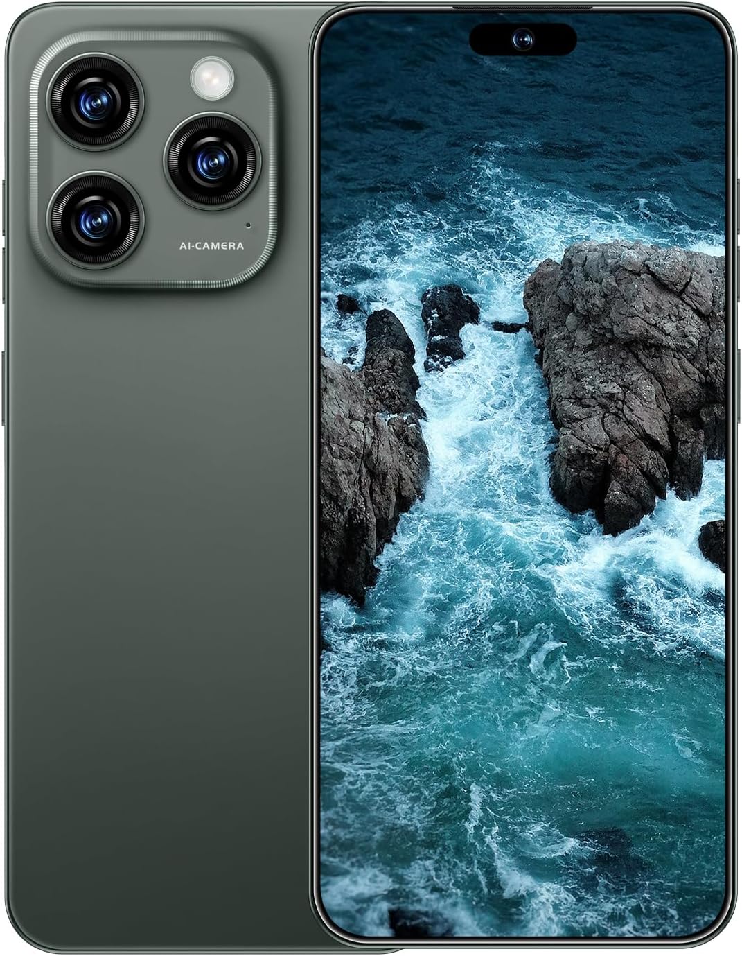 16PROMA X 5G Cell Phone,Smartphone Unlocked Cell Phone 8GB+256GB/6.99" Display/68MP+108MP Camera/7000 mAh Battery Super Endurance, Dual SIM Card/Face Unlock/GPS (Dark Green)