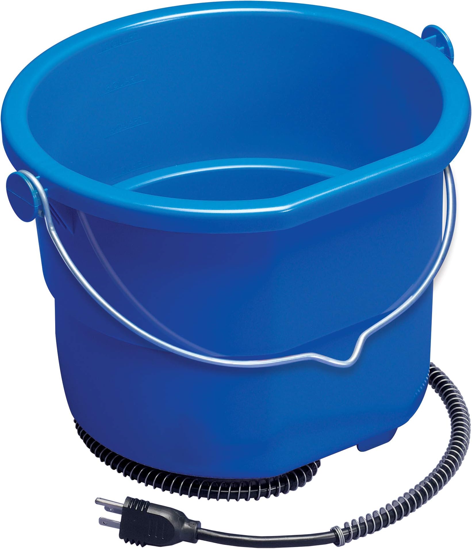 Farm Innovators FB-80R 3 Gallon Heated Bucket - Flat Back Rubber Bucket With Thermostat For Livestock, 70 Watt