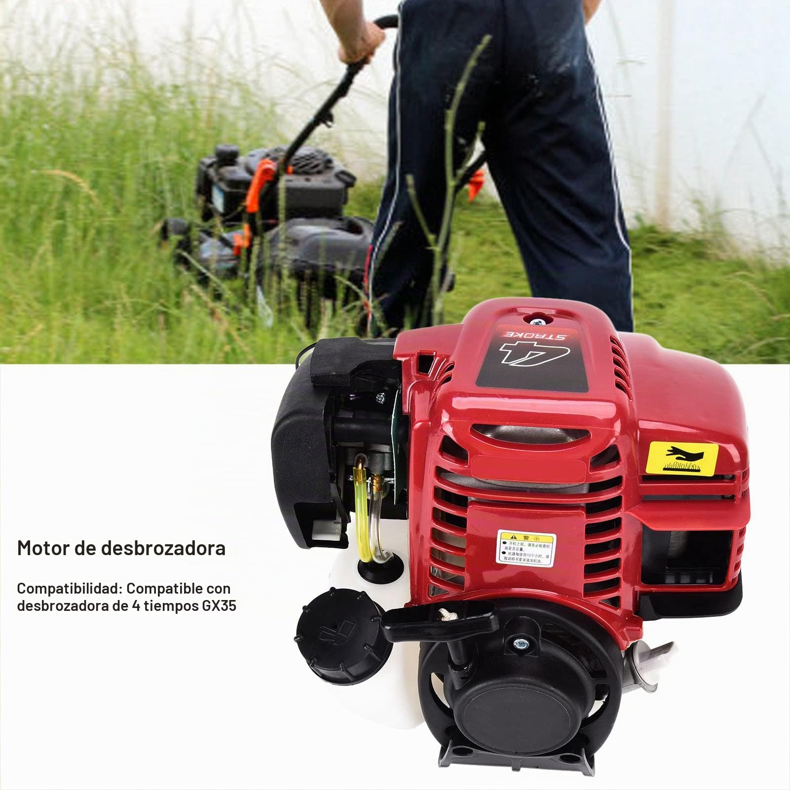 Motor de Desbrozadora, Reemplazo del Motor de Gasolina de 4 Tiempos GX35 35.8CC