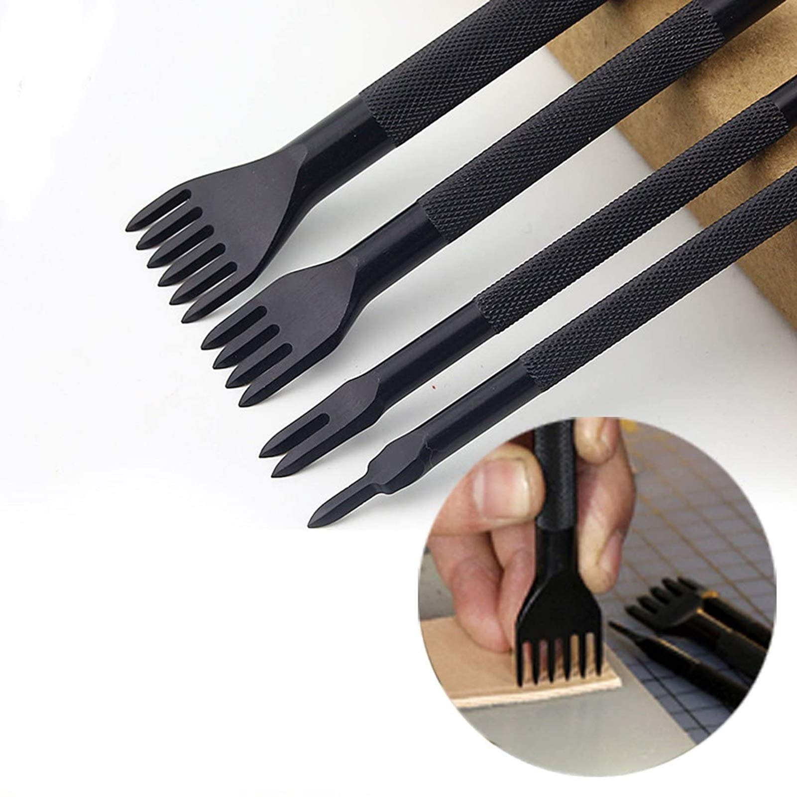 Irfora 18-teiliges Leder-Nähwerkzeug Basteln Sie das DIY-Handstichset mit Groover Awl Waxed Thimble