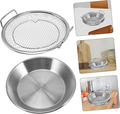 Miniatura 7 de Kisangel 1 juego de bandeja para hornear horno, colador de freidora de aire, recipientes para pasta, recipientes de galletas para alimentos, soporte