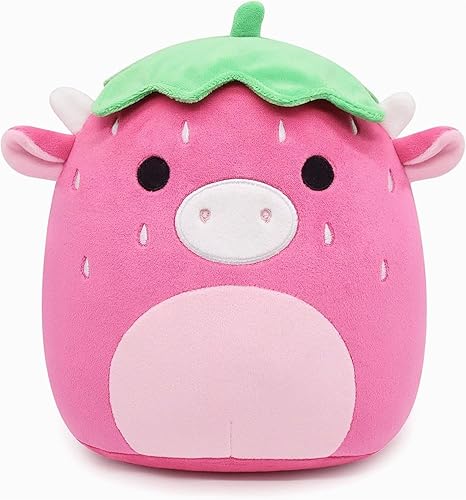 Miniatura 1 de Juguete de peluche de vaca de fresa, juguete de peluche de vaca kawaii, linda almohada de vaca suave para Navidad, cumpleaños, regalos para niños,