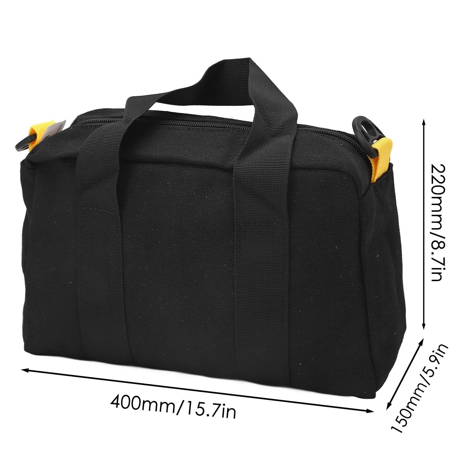 Borsa porta attrezzi da 30,5/35/40,6 cm, in tela impermeabile, con scomparti, cerniera, per chiavi, cacciaviti, pinze (40,6 cm)
