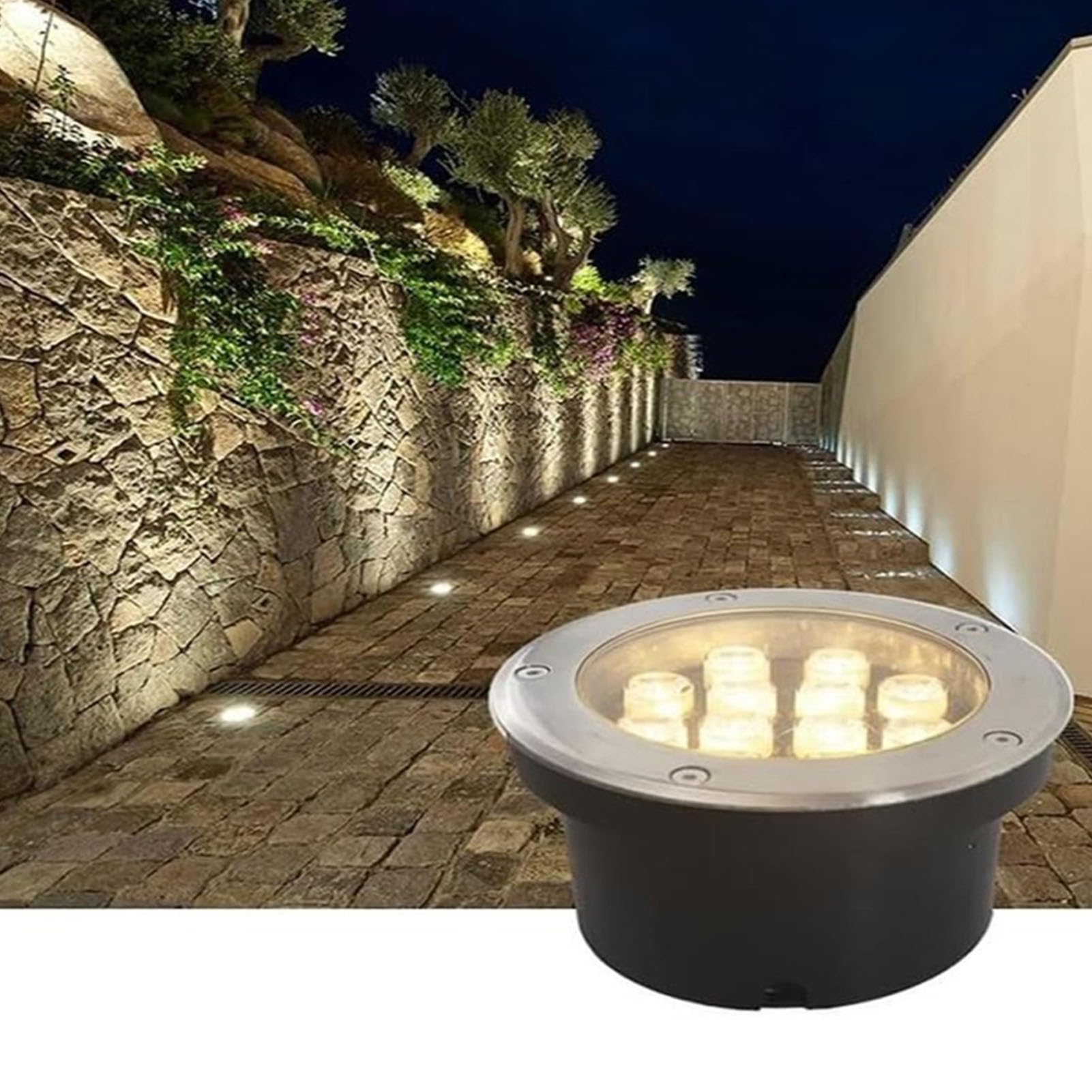 Faretto Subacquei - Luce da Immersione A LED, Faretto Subacqueo Impermeabile IP68, Faretto LED da Incasso per Esterni A Bassa Tensione 24V, Faretto da Incasso per Esterni da Incasso(RGB,12W)