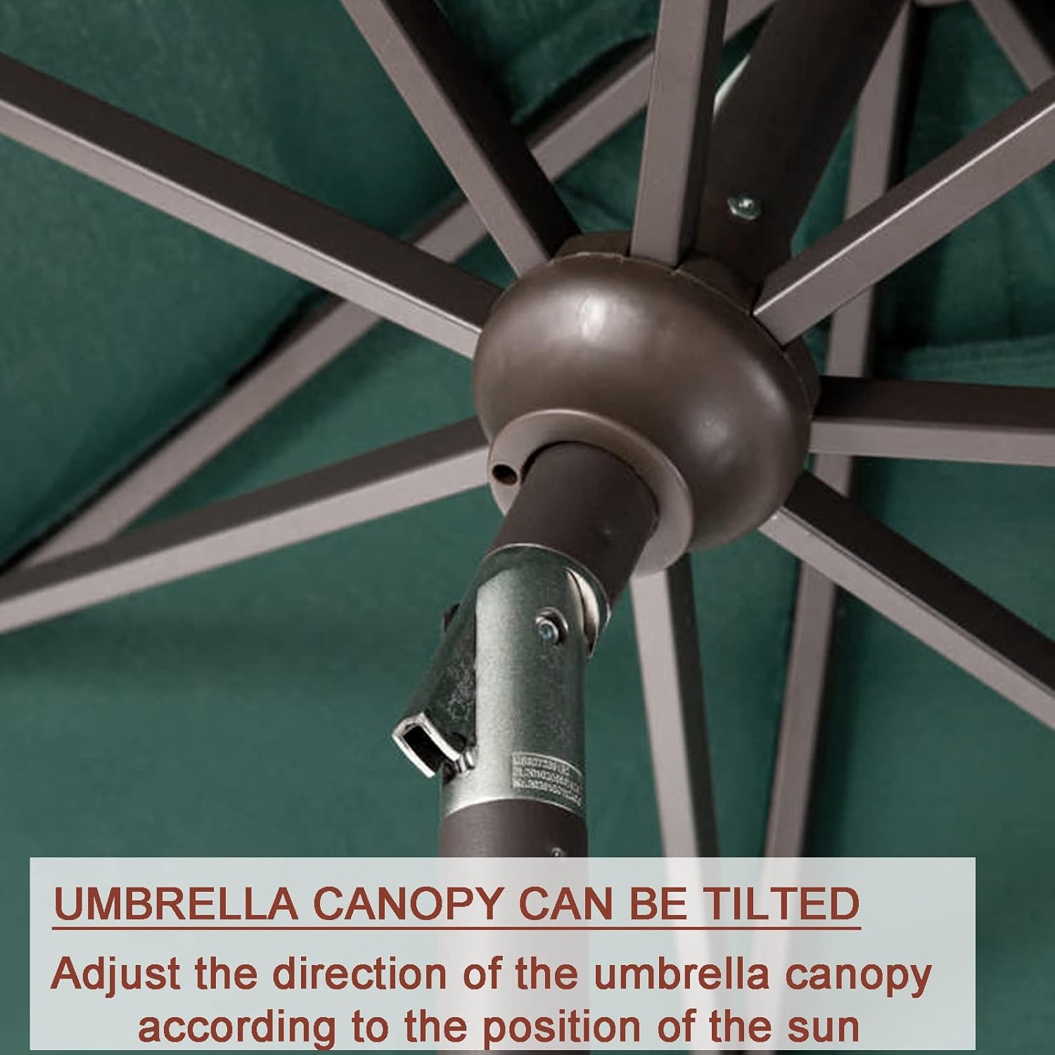 Sunshade Shelter, Round Protection Sunshade Umbrella with Tilt and Crank, Wine Red, Dark Green, Beige, Khaki, 2.7m, for Garden Patio Yard Beach, Large Patio Umbrella Parasol good