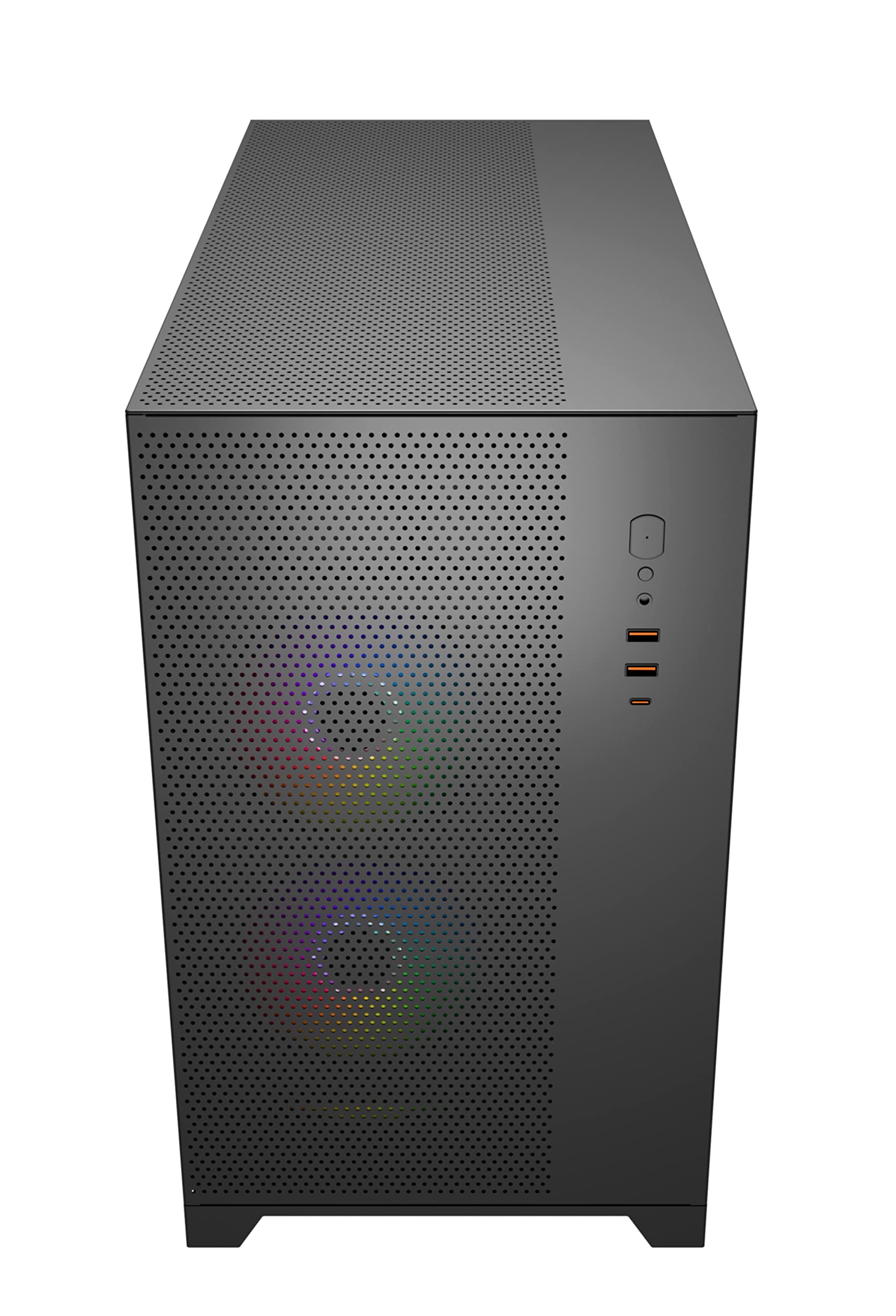 P480MB-E RGB ATX PC obudowa (4 x 12 cm modułowy wentylator ARGB Pirate Oko, zarządzanie kablami, 10-portowy koncentrator wentylatora, PWM, SYNC) czarna
