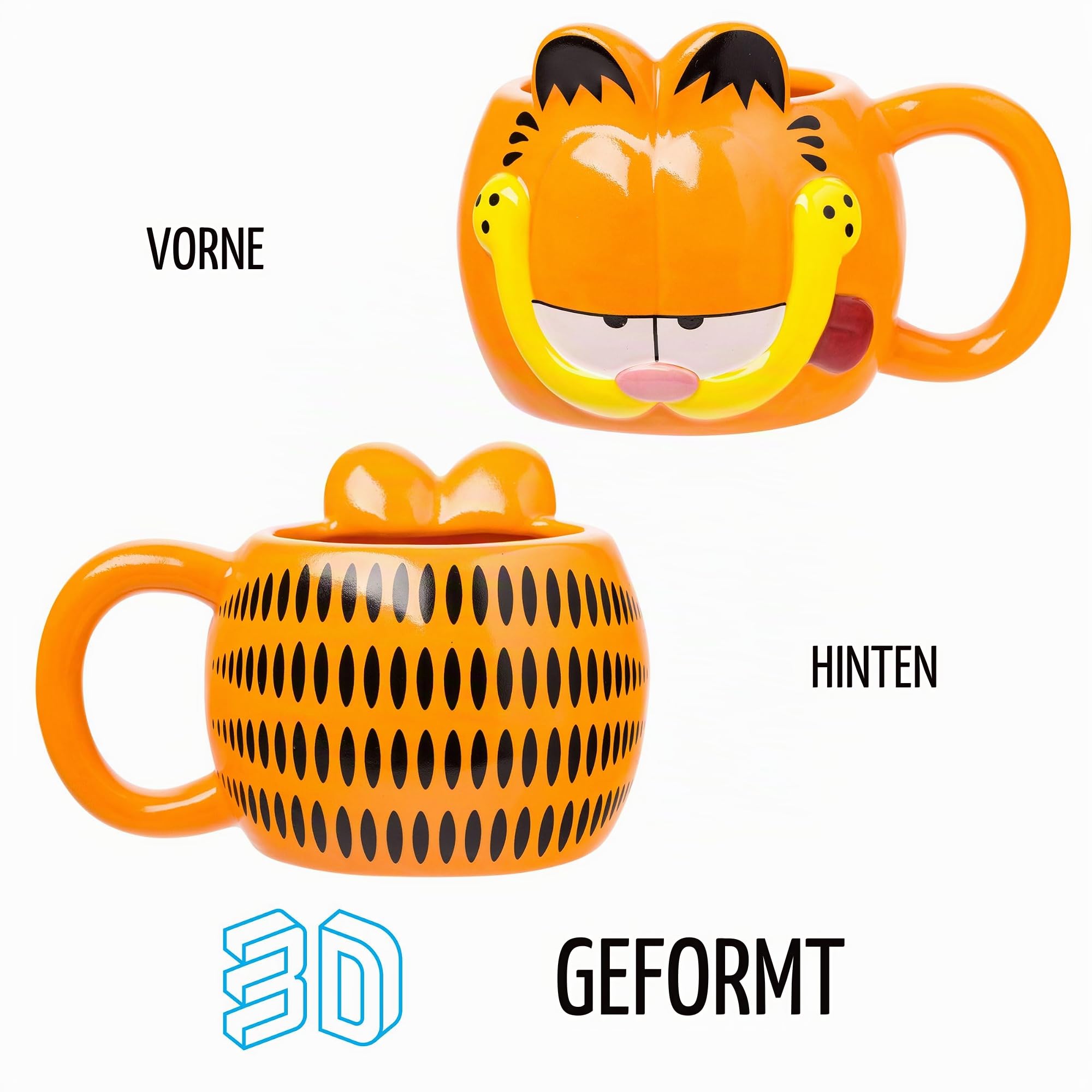 Silver Buffalo Garfield Keramikbecher, 3D-Form, 590 ml