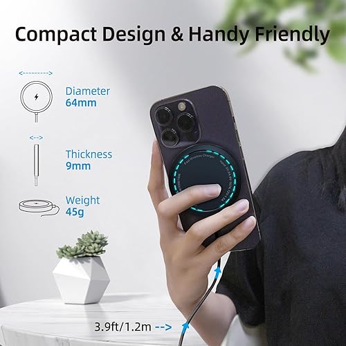Miniatura 8 de Cargador inalámbrico magnético para iPhone 15W Max Fast Mag-Safe almohadilla de carga inalámbrica compatible con iPhone 1616 Plus16 Pro16 Pro