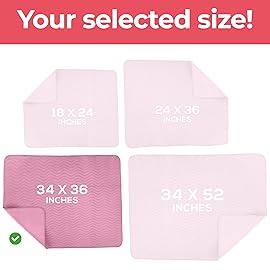 Utopia Bedding Washable Underpads 34 x 36 (Pack of 4), Waterproof Reusable Heavy Absorbency Incontinence Bed Pads for Adults, Kids, Elderly and Pets, Bedwetting Pads for Sofa and Couch (Pink)