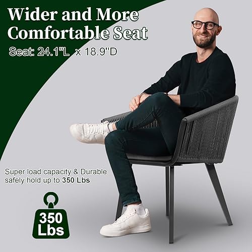 Miniatura 6 de Astomi Juego de muebles de patio al aire libre juegos de comedor de patio de 9 piezas, mesa de patio al aire libre y sillas para todo tipo de clima,