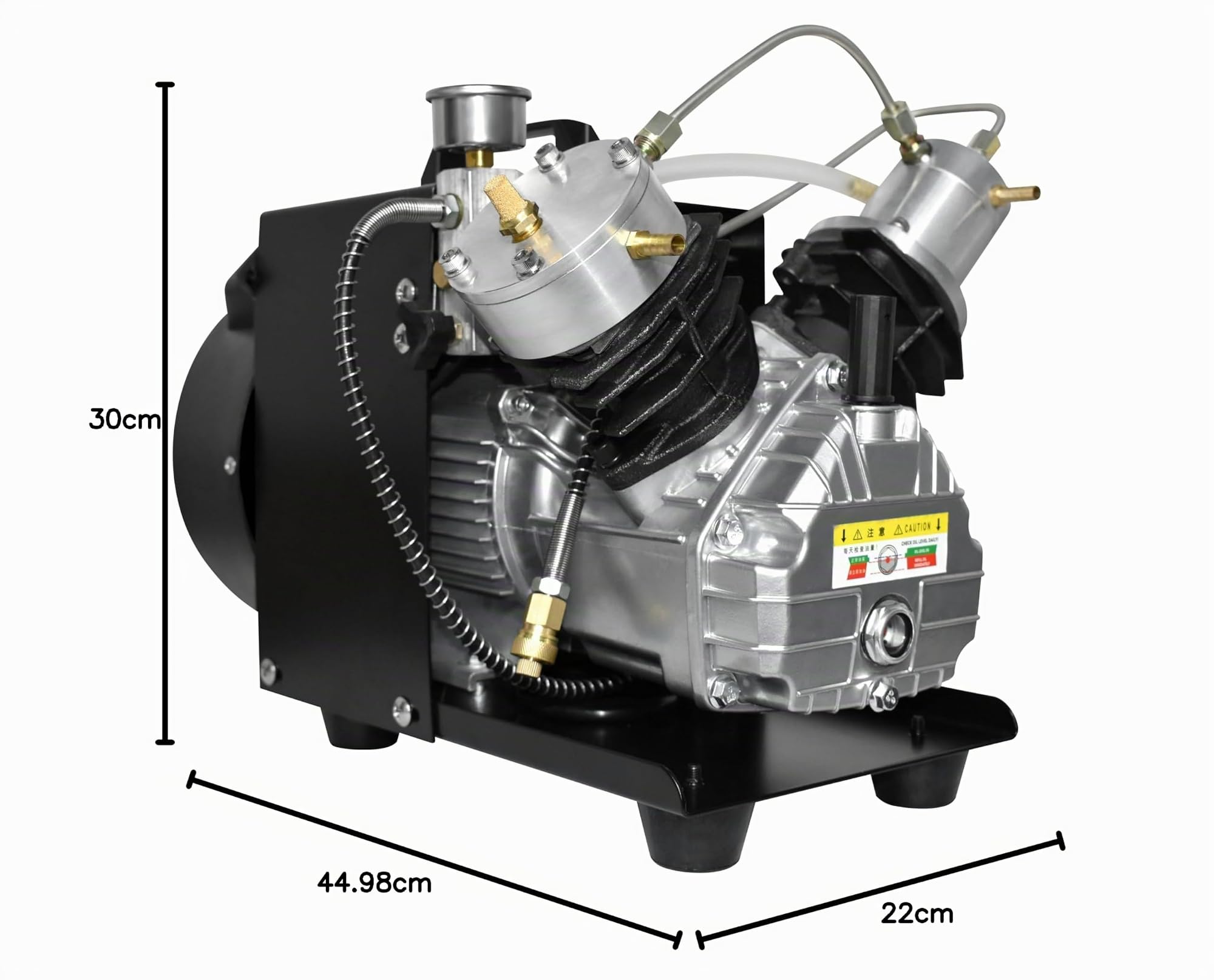 Compresor de aire TUXING 4500Psi Pcp, compresor de aire de tanque de buceo, compresor de aire de alta presión de mini cilindro doble para llenado de tanque de paintball/buceo 220 V (TXEDM041)