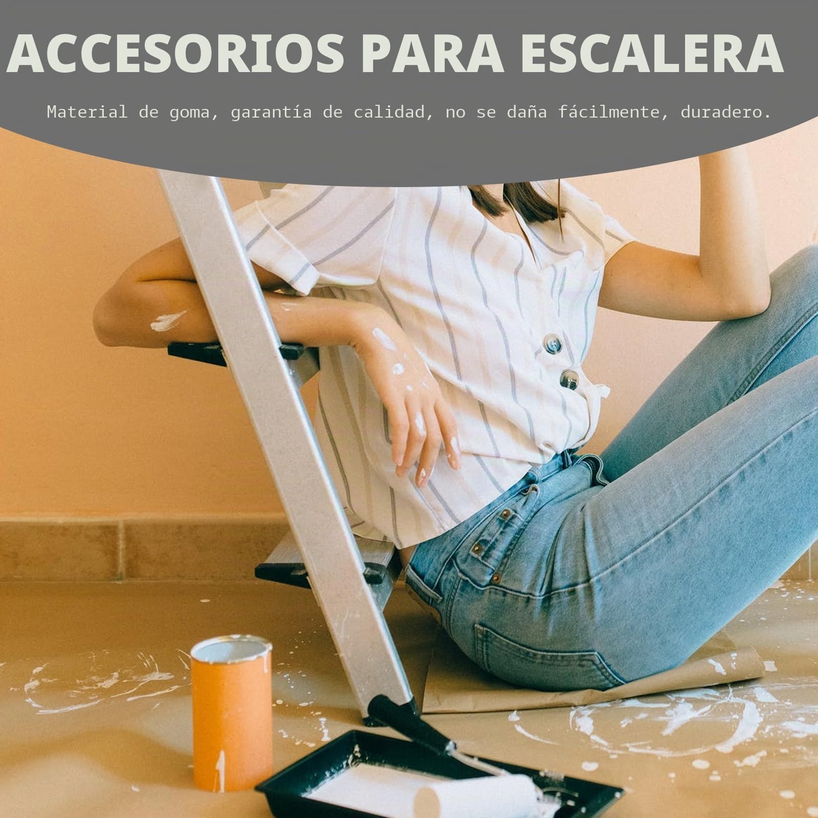 Cabilock - Tapas Protectoras de Goma para Escalera, Zapatas de Escalera, Zapatos de Escalera, Calcetines de Muebles, Patas Antideslizantes para Escalera de Aluminio, Escalera de Pintor,