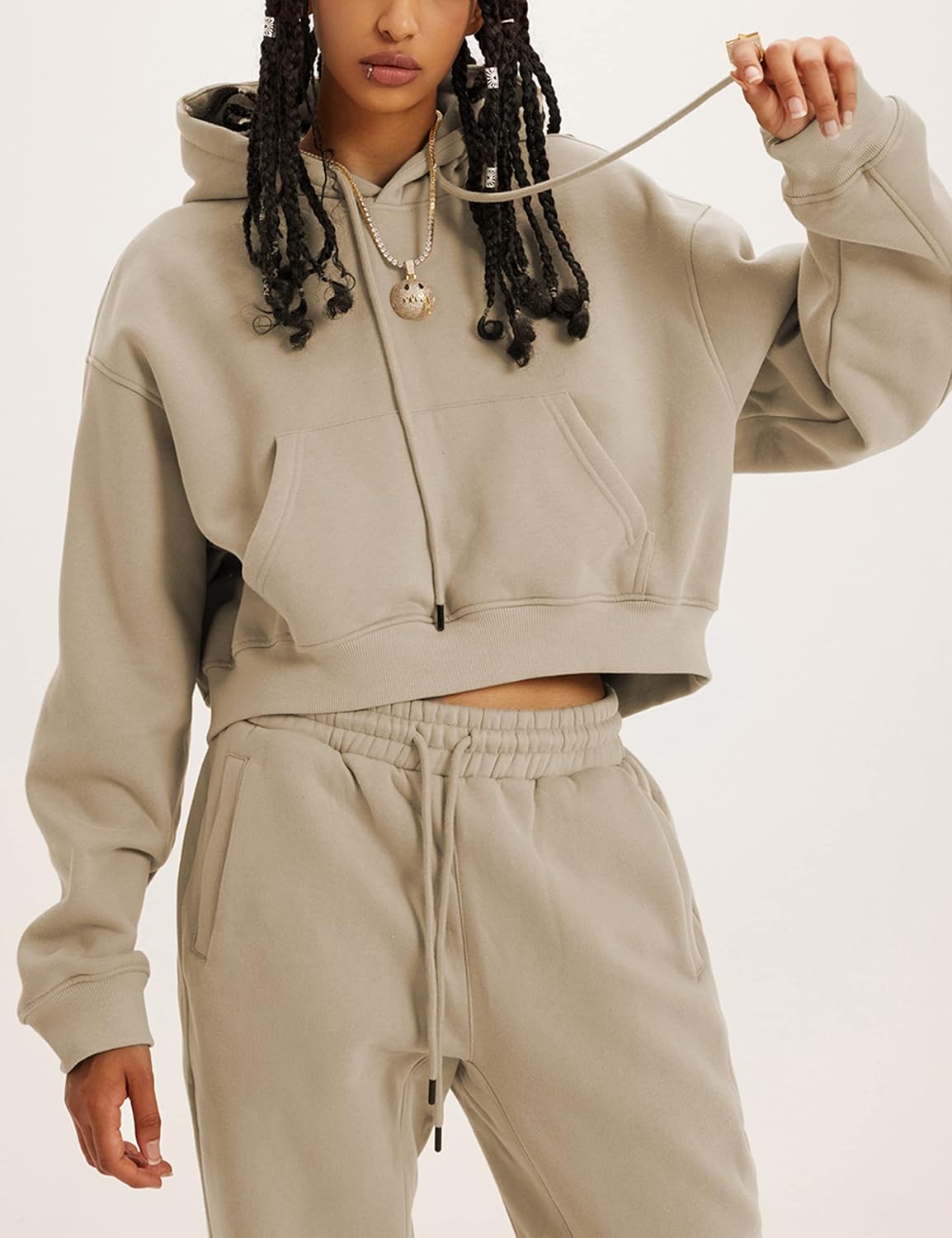 UANEO Women 2 Piece Outfits Sweatsuit Hoodie Sweatshirt Jogger Sets Lounge Tracksuit Set - Image 4