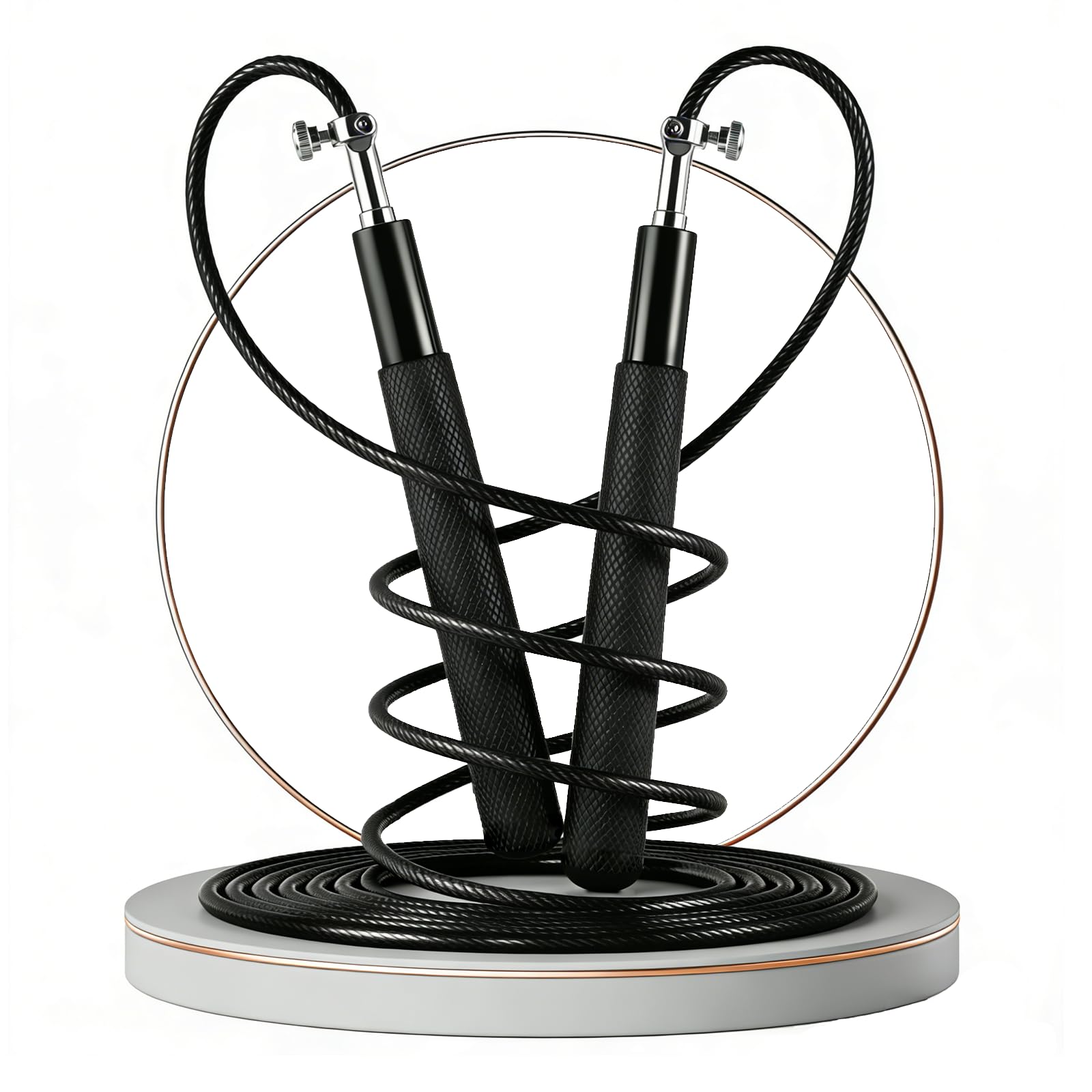 Zosilong 2.8M Verstellbare Springseil Erwachsene Fitness, Springseil für Alle Größen & Körpertypen, Hochwertiges Metall, Speed Rope für Fitness & Ausdauer & Seilspringen Training, für Herren/Damen - 2