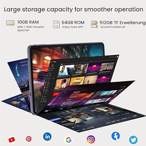 Miniatura 2 de Tablet Android 14, tabletas de 10 pulgadas, CPU Octa Core, 10GB+64GB+512GB de expansión, Wi-Fi6, 6000mAh batería Tablet PC, cámara dual, pantalla de