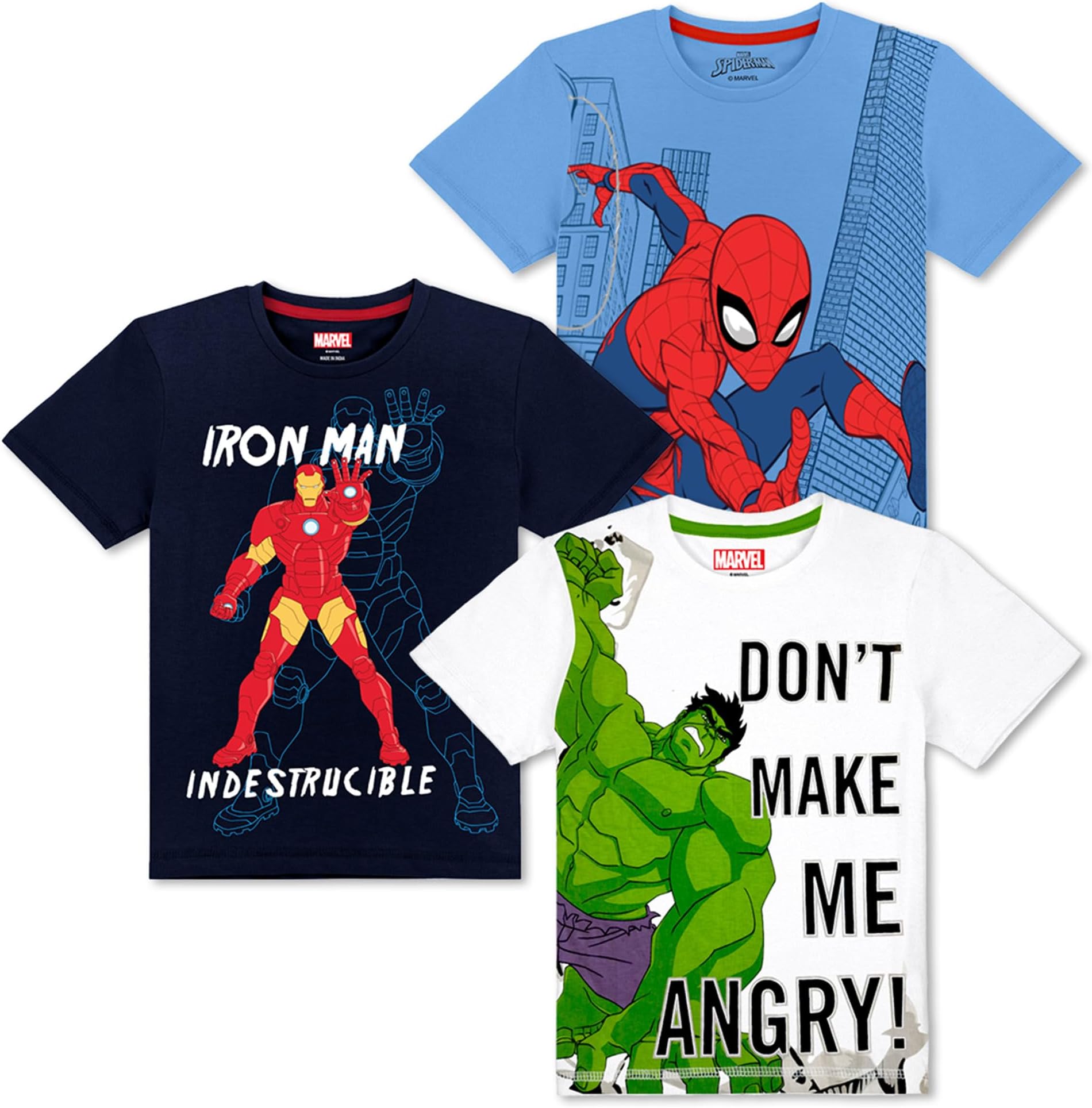 KidsvillePrinted Marvel Comics Multicolor Tshirt for Boys