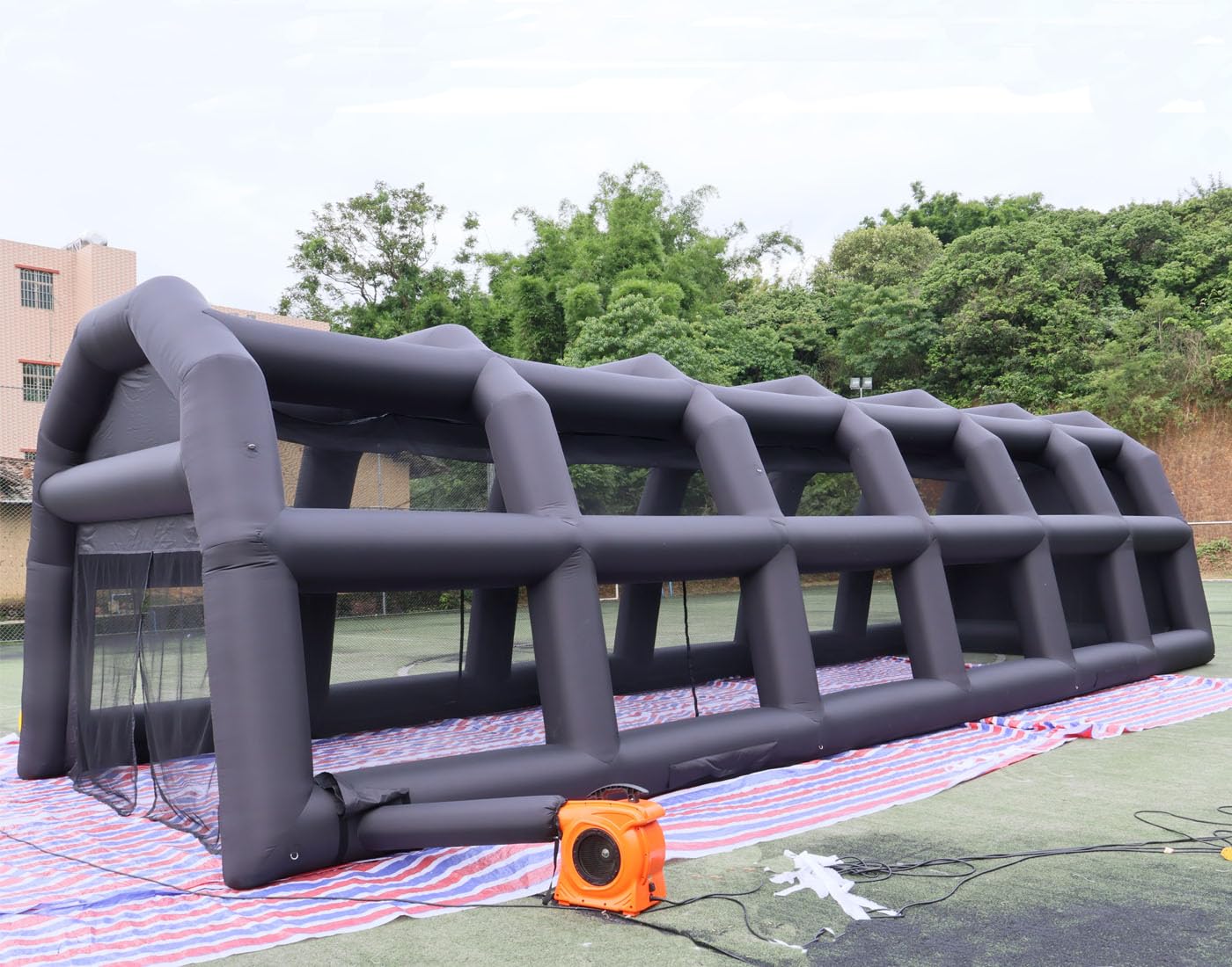 Inflatable Tennis Tent Baseball/Softball Cage Football Court Cage Inflatable Baseball Field Softball Batting & Pitching Cage for Club Trainning, Outdoor Events (40x14x11ft)