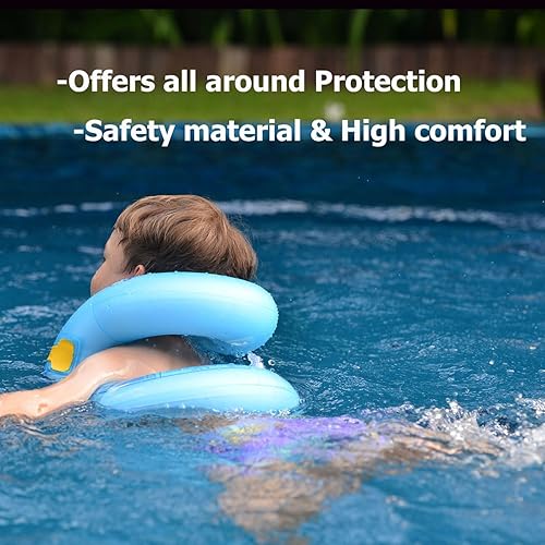 Miniatura 4 de Floaties - Chaleco de natación para niños, flotadores inflables portátiles para piscina, anillo de natación con hebilla de seguridad ajustable,