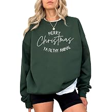 Christmas Slogan Sweatshirt Printed Unisex Crewneck Fleece Pullover with Festive Holiday Text Design